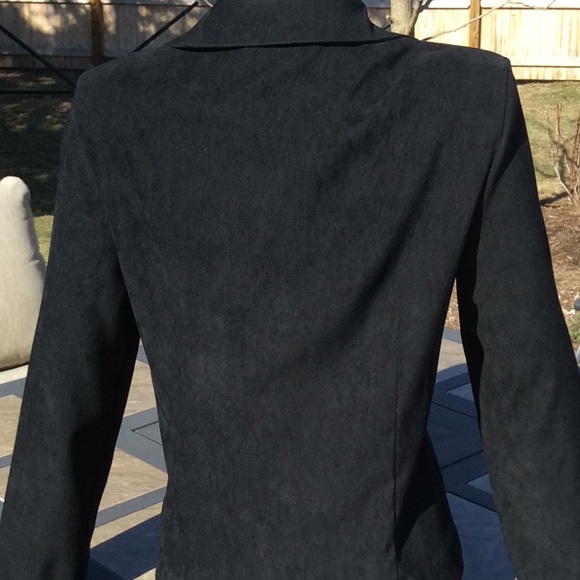 Black Microsuede Jacket with Zipper Size 6 - Picture 4 of 8